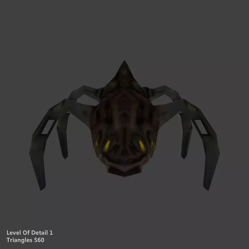 Low poly Insect Alien Low-poly 3D model_3