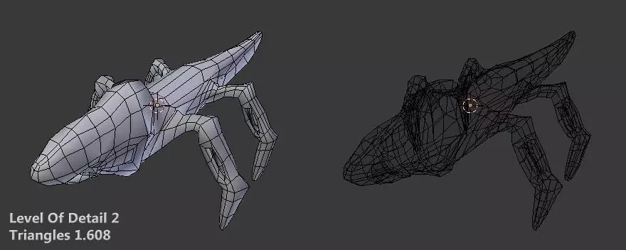 Low poly Insect Alien Low-poly 3D model_14