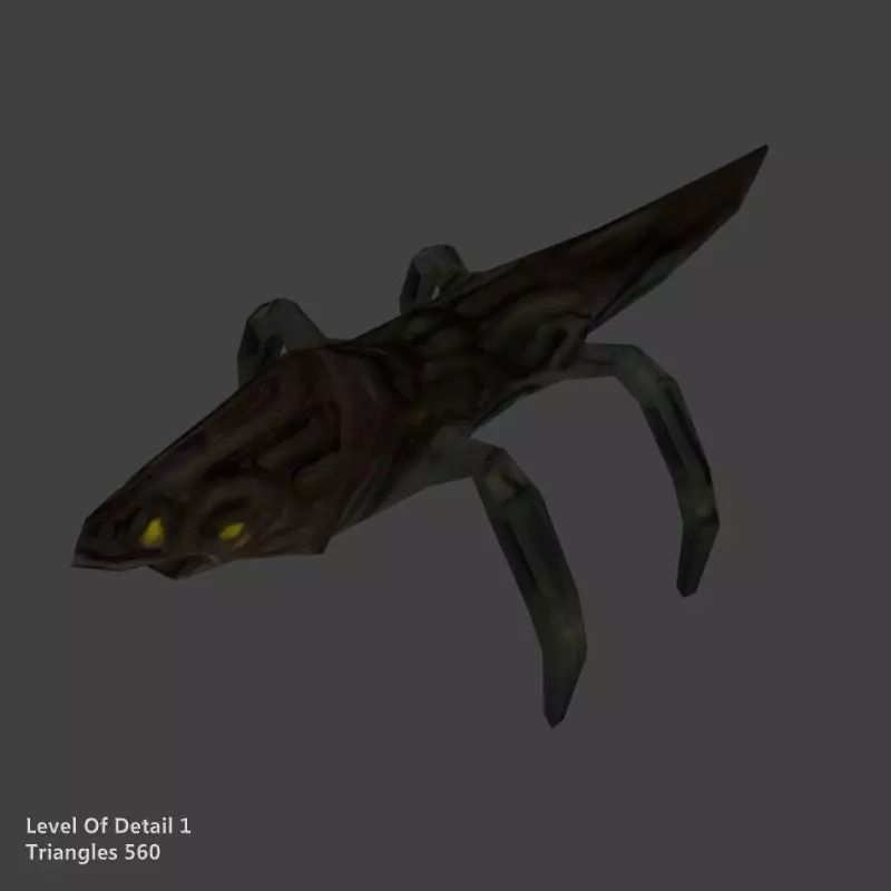 Low poly Insect Alien Low-poly 3D model_1