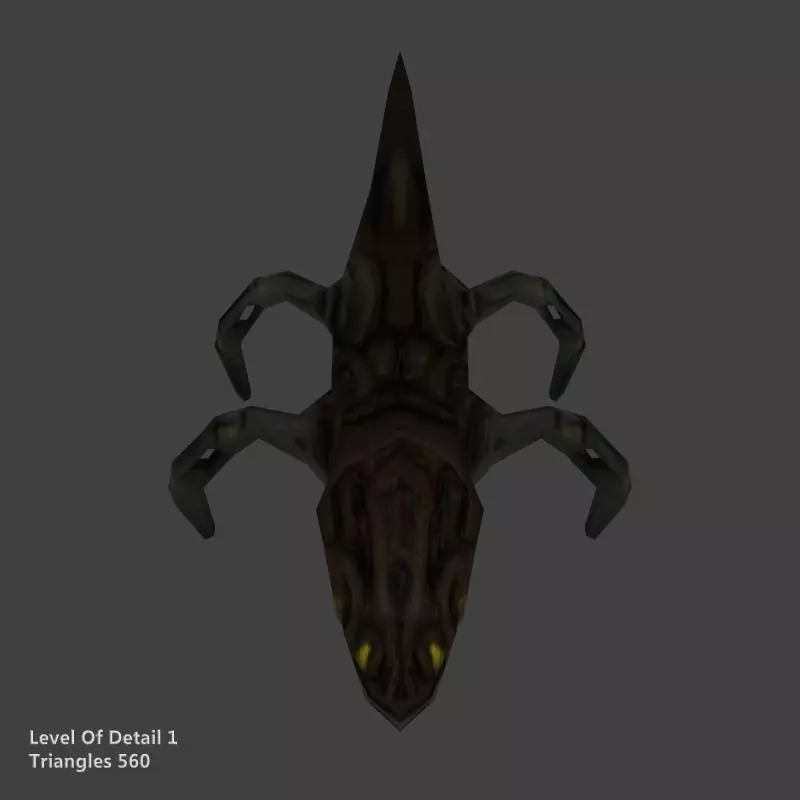 Low poly Insect Alien Low-poly 3D model_4