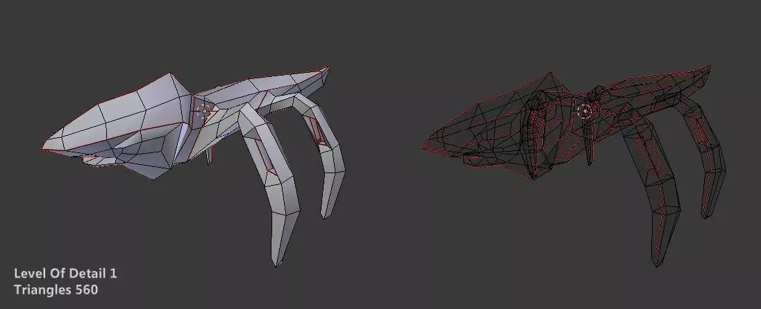 Low poly Insect Alien Low-poly 3D model_6