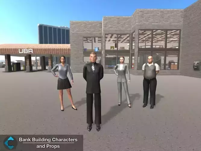 Bank Building Characters and Props