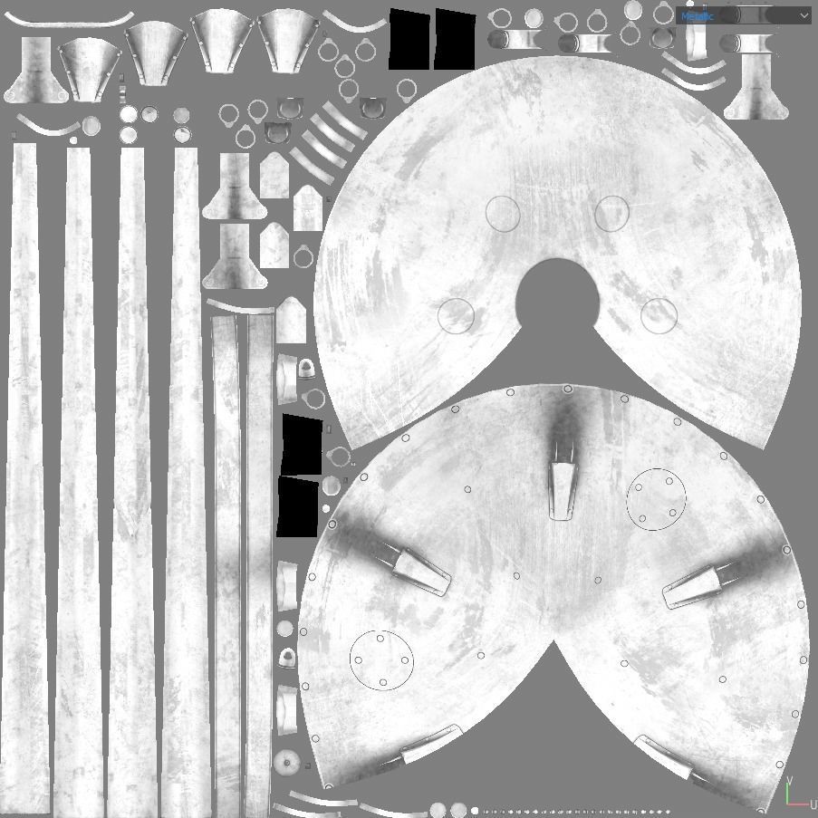 Sputnik 1 PBR low poly spaceship with two metal poles Low-poly 3D model_14