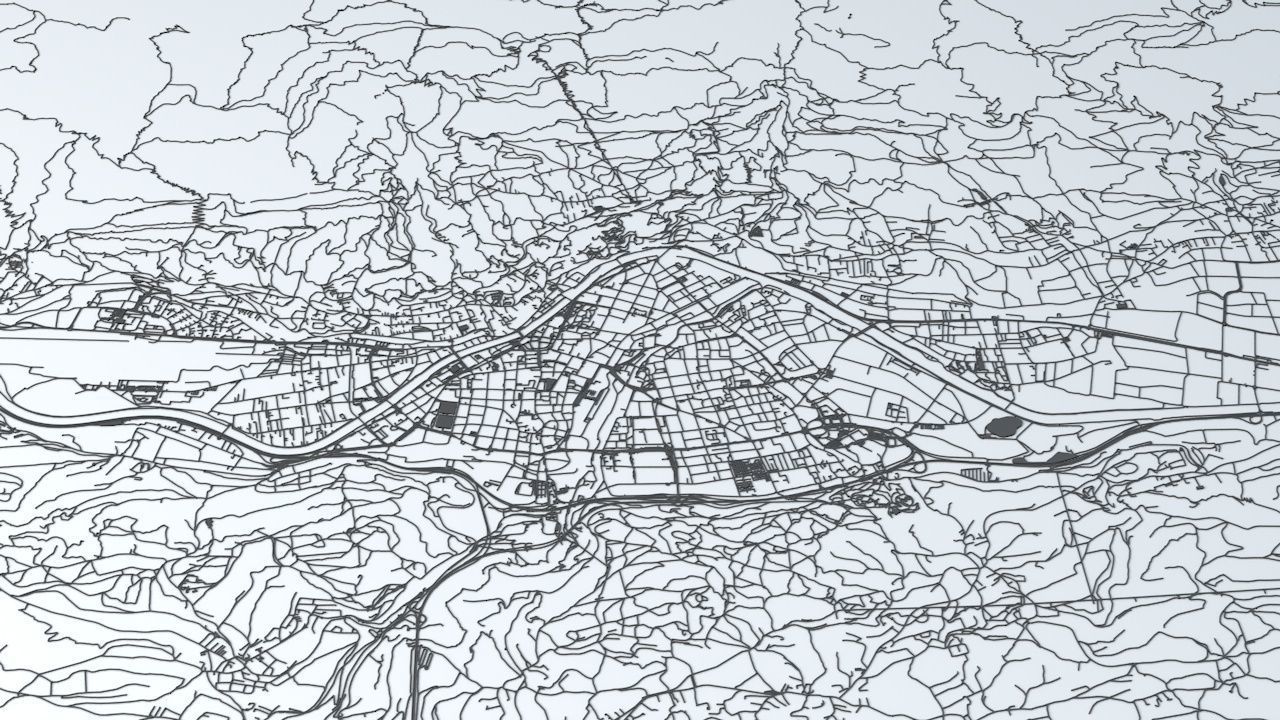 Innsbruck Road Network and Streets 3D model_1