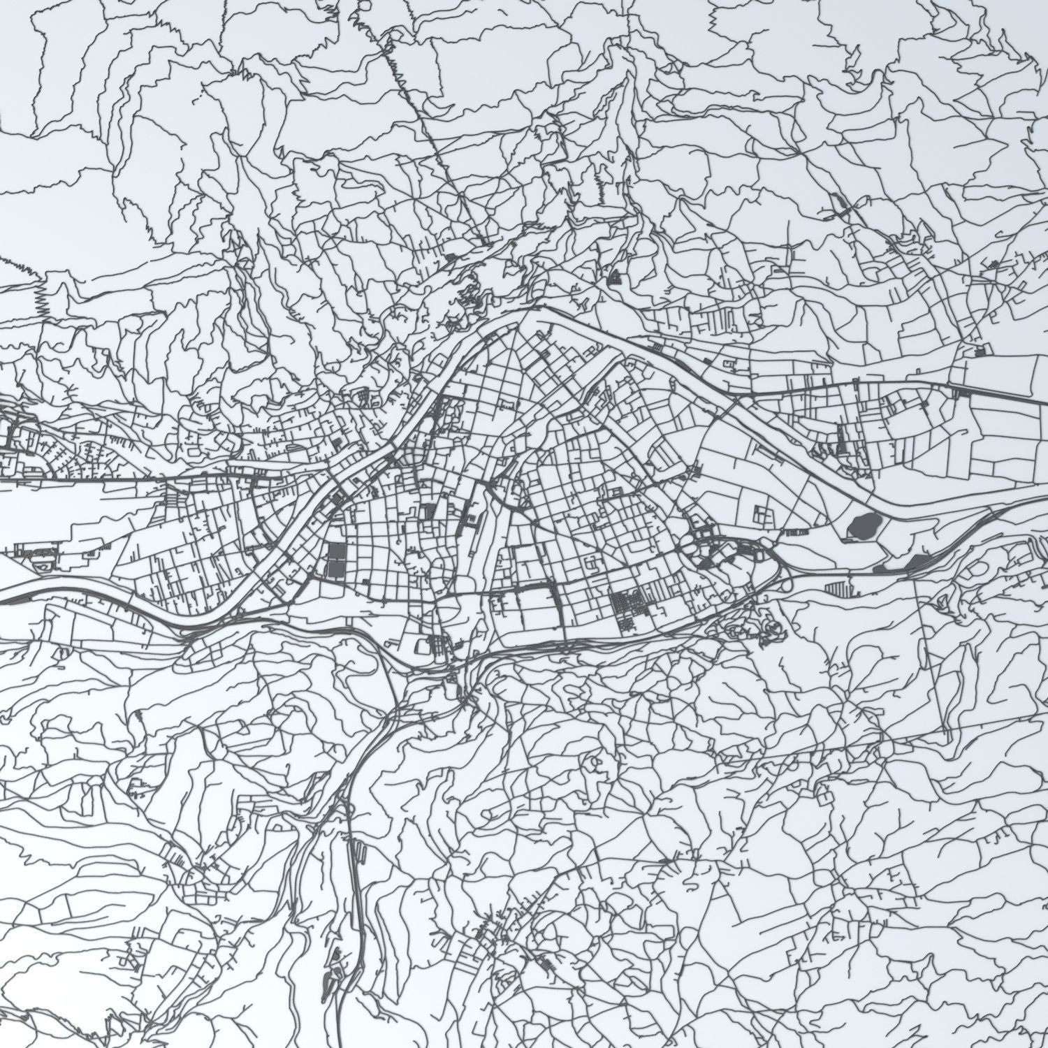 Innsbruck Road Network and Streets 3D model_8