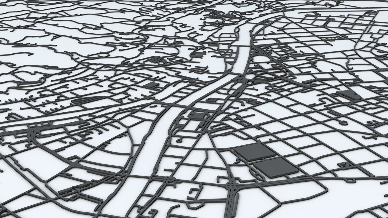 Innsbruck Road Network and Streets 3D model_4