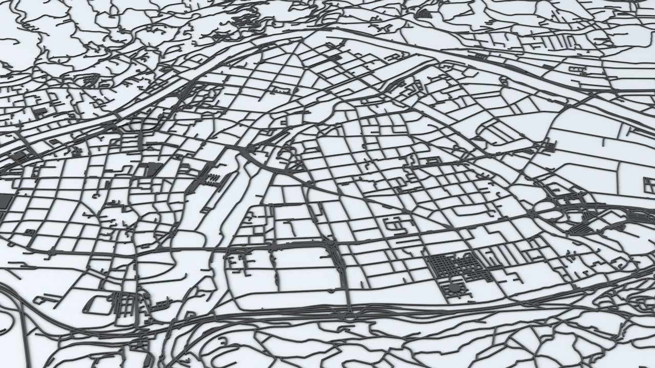 Innsbruck Road Network and Streets 3D model_6