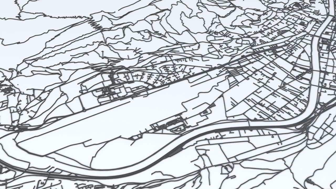 Innsbruck Road Network and Streets 3D model_7
