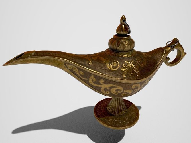 vintage the Genie lamp PBR low poly Low-poly 3D model