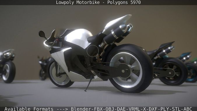 Motorcycle Low-poly 3D model