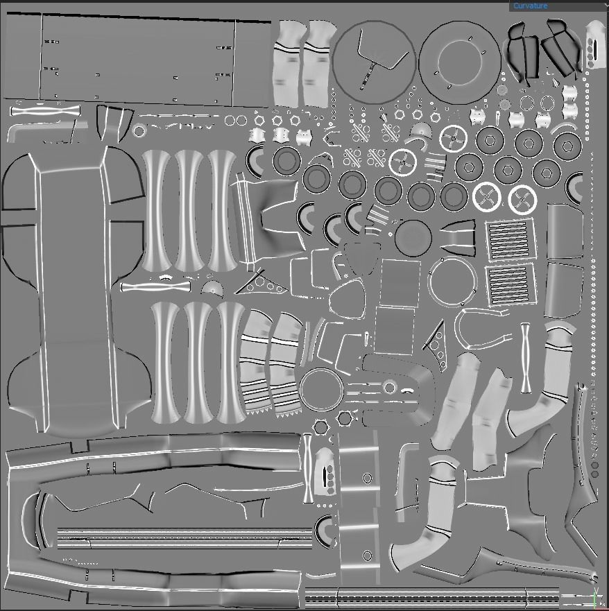 Car steampunk PBR low poly Low-poly 3D model_10