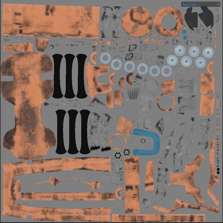 Car steampunk PBR low poly Low-poly 3D model_7