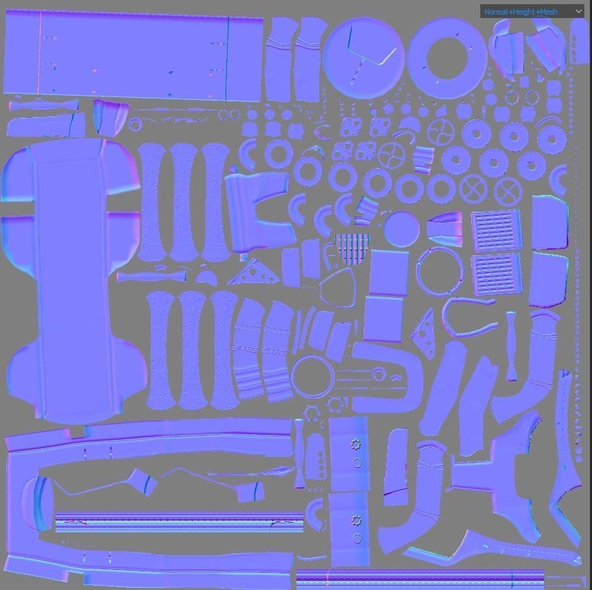 Car steampunk PBR low poly Low-poly 3D model_12