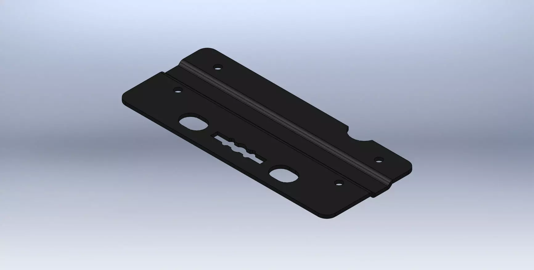 Onlay plate with two holes 3D model_0