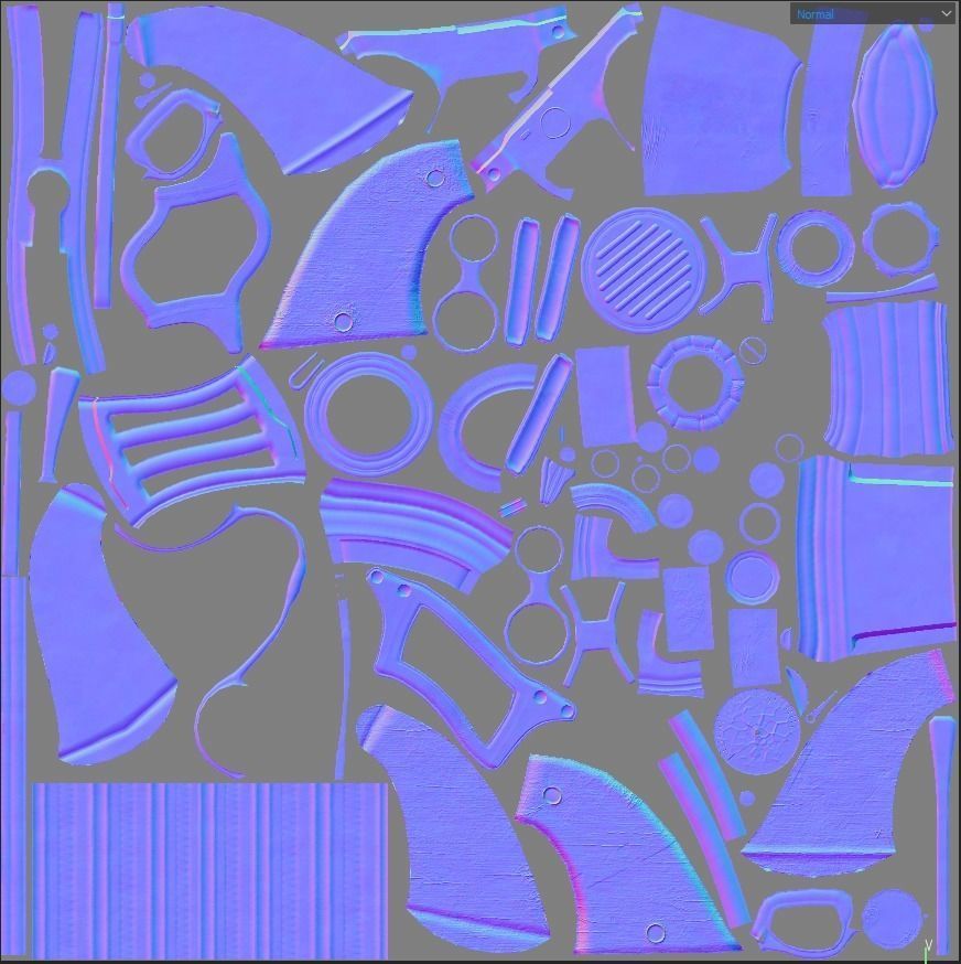 Gun steampunk PBR low poly Low-poly 3D model_10