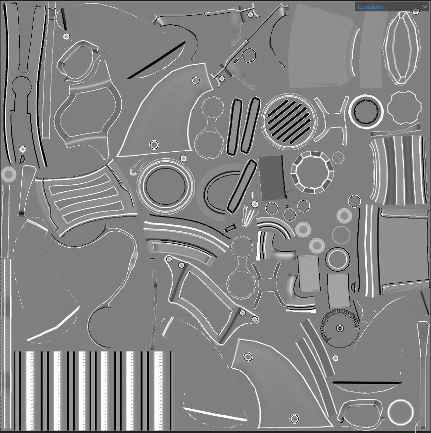 Gun steampunk PBR low poly Low-poly 3D model_9