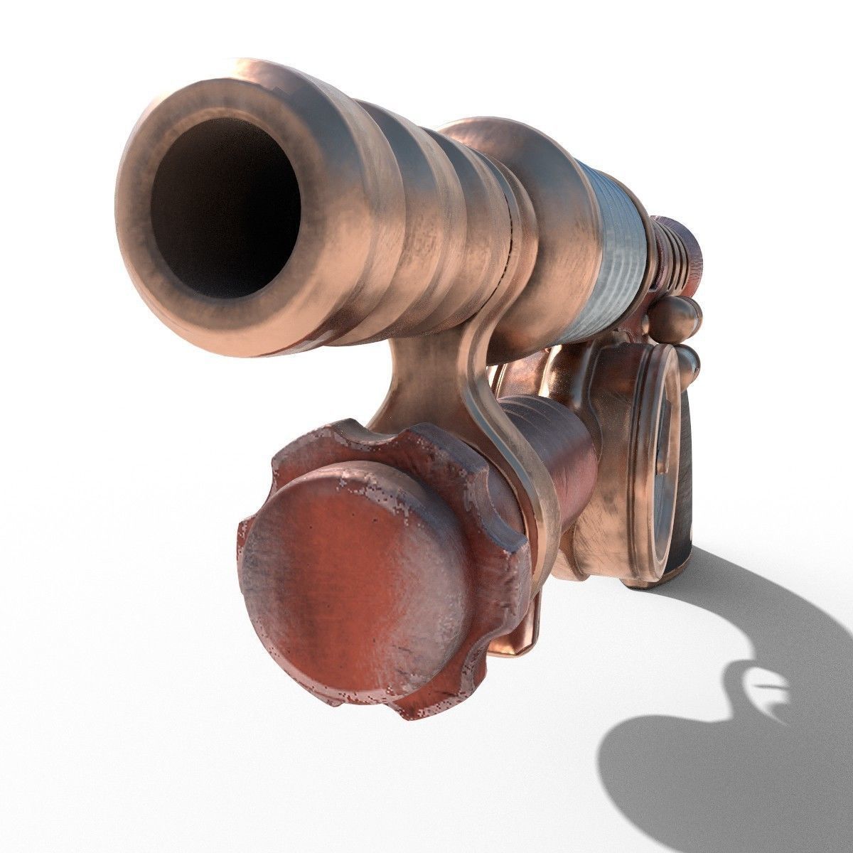 Gun steampunk PBR low poly Low-poly 3D model_4
