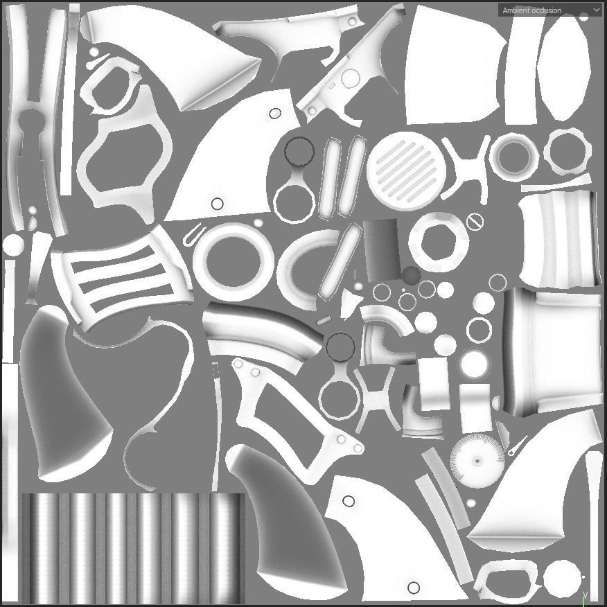 Gun steampunk PBR low poly Low-poly 3D model_8