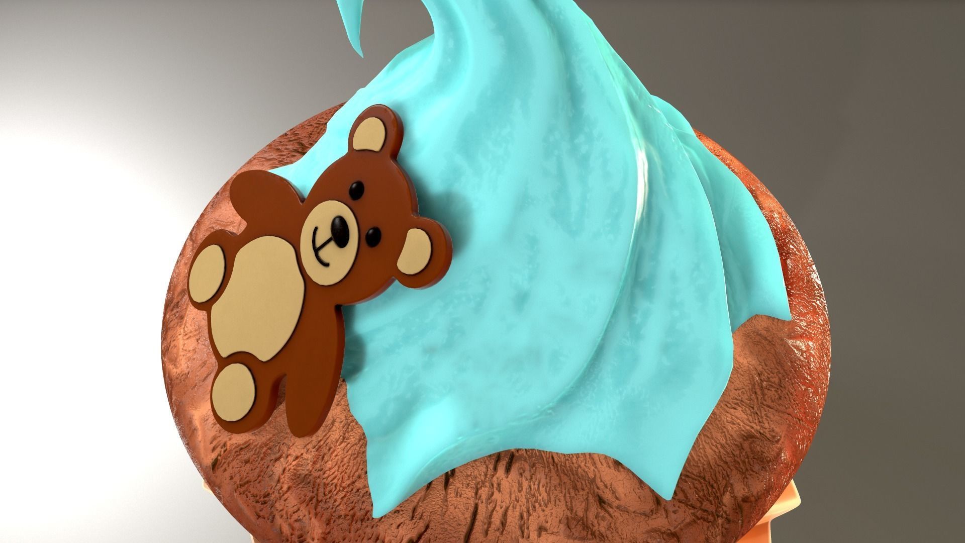 Cute Teddy Bear CupCake 3D model_10