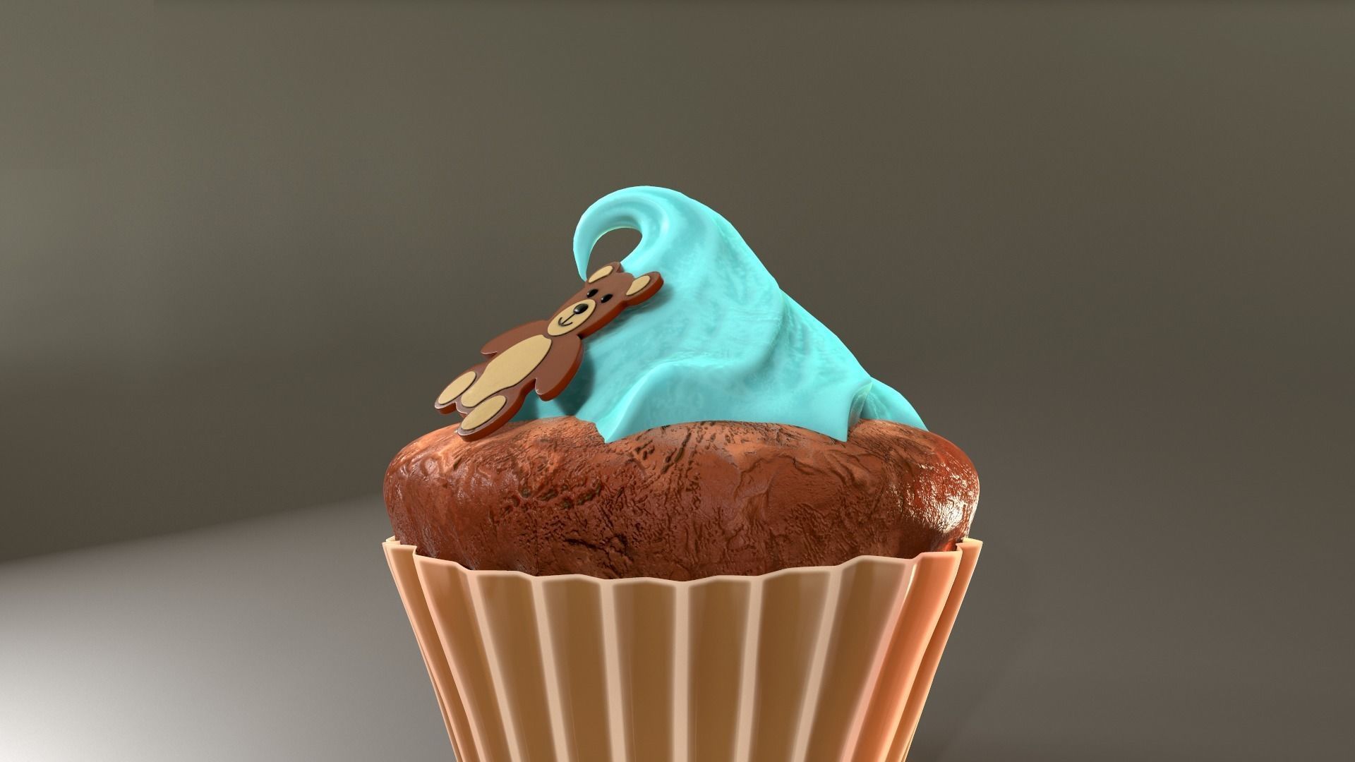 Cute Teddy Bear CupCake 3D model_5