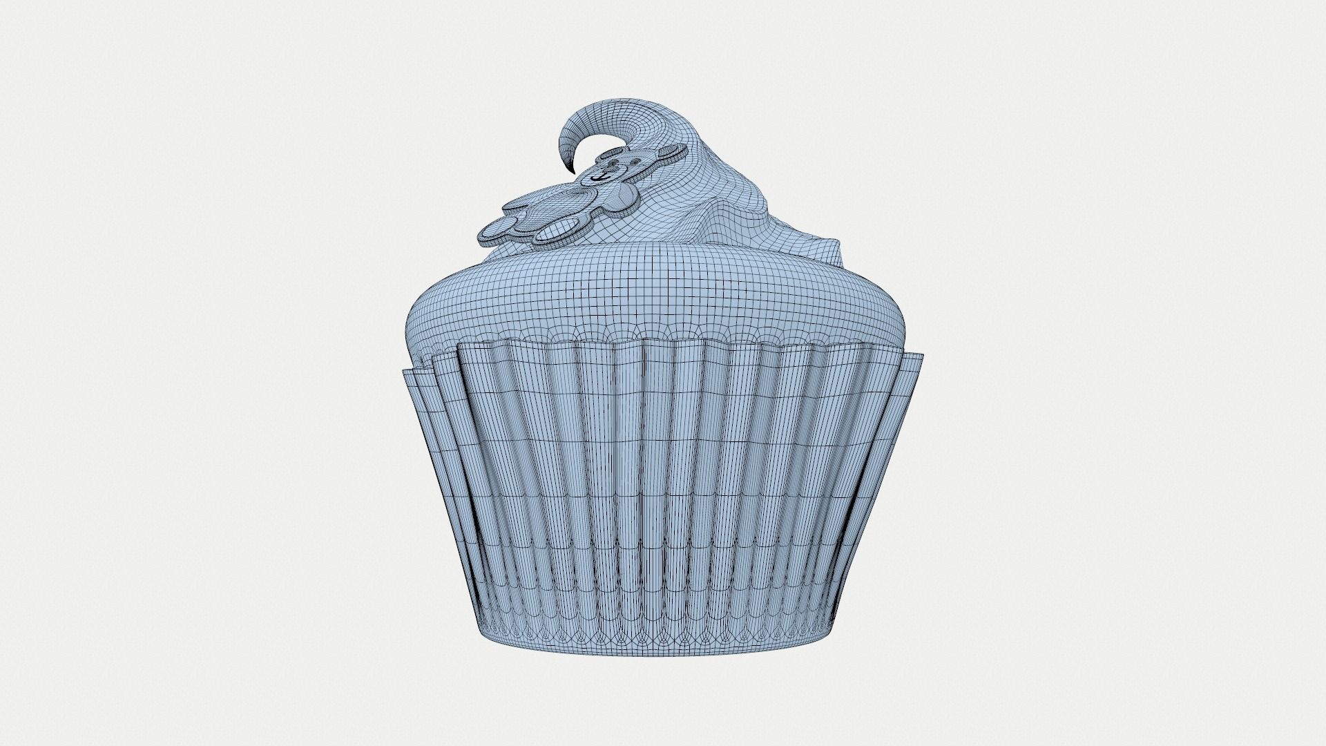Cute Teddy Bear CupCake 3D model_6