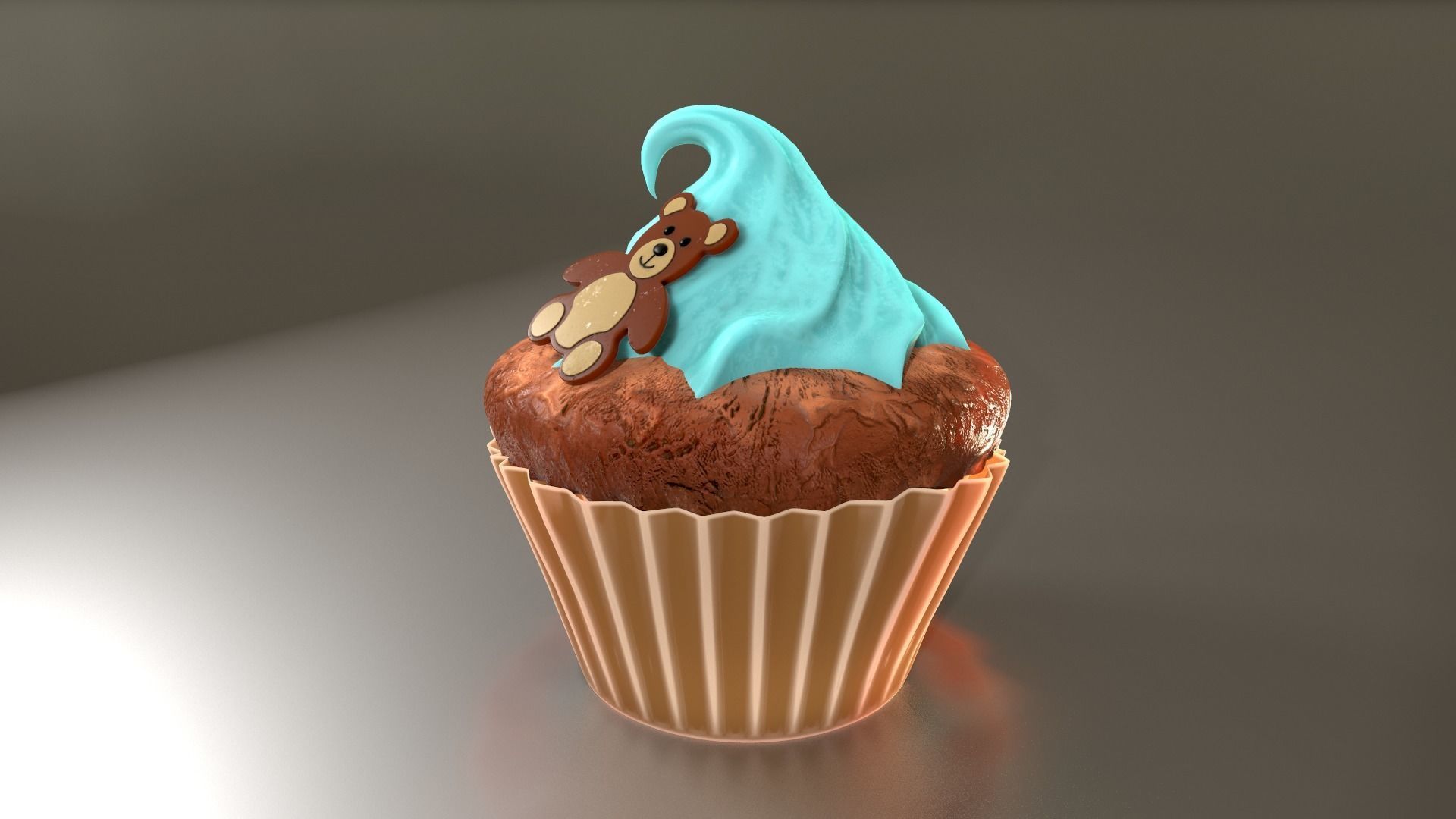 Cute Teddy Bear CupCake 3D model_9
