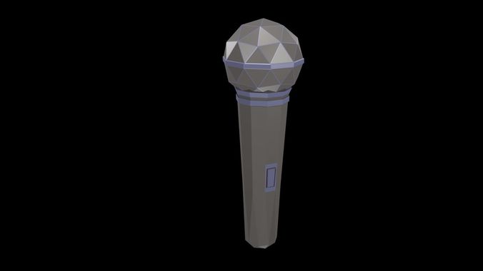 Low poly microphone 1 Low-poly 3D model