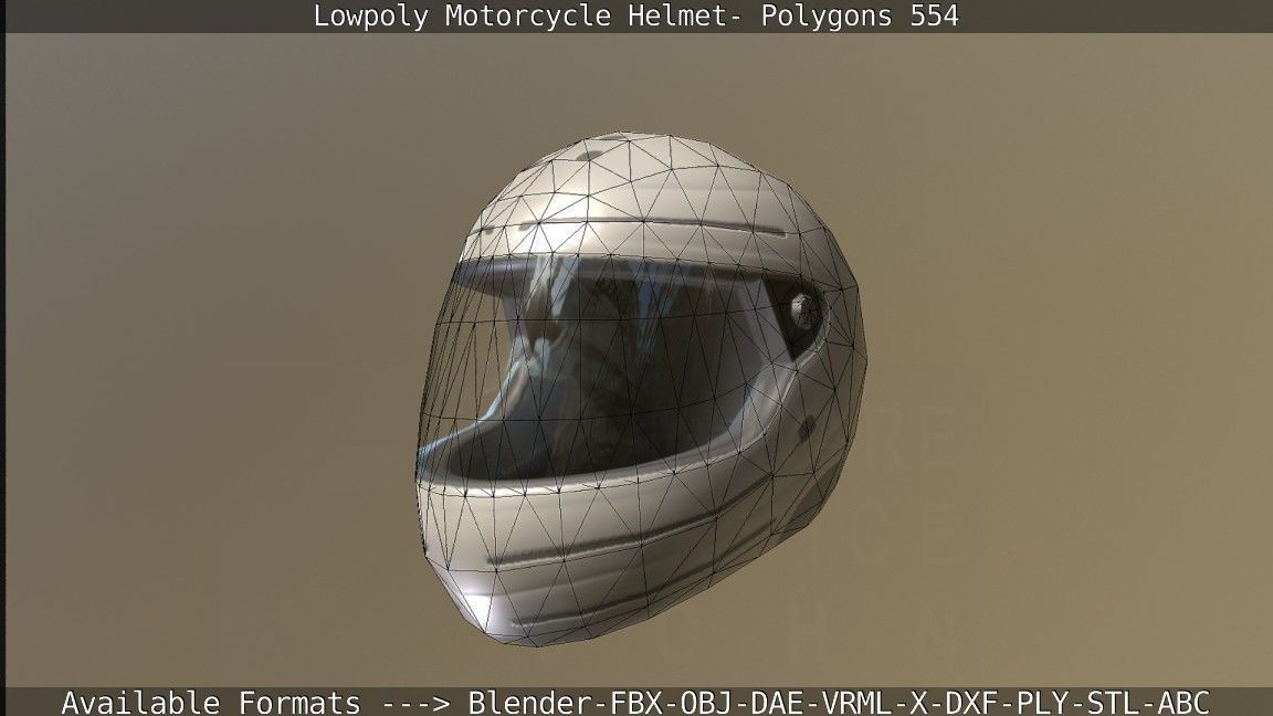 Motorcycle Helmet Low-poly 3D model_87
