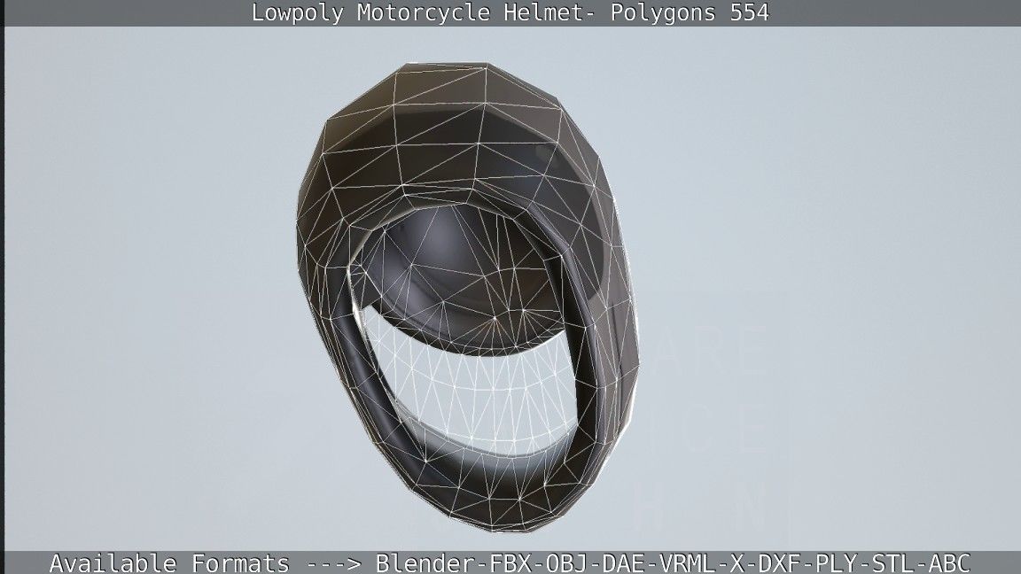 Motorcycle Helmet Low-poly 3D model_104