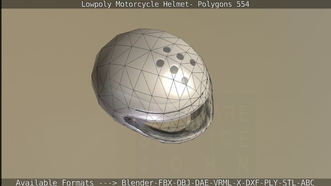 Motorcycle Helmet Low-poly 3D model_97