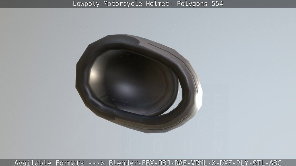 Motorcycle Helmet Low-poly 3D model_25