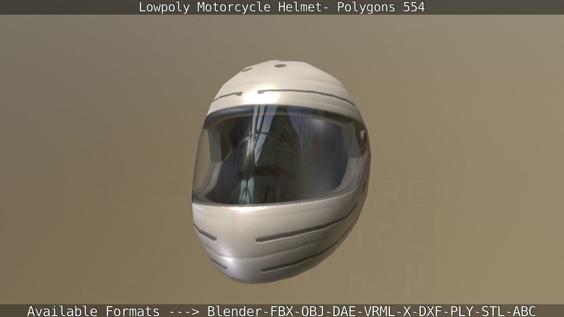 Motorcycle Helmet Low-poly 3D model_53
