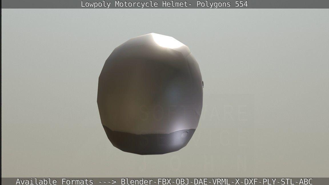 Motorcycle Helmet Low-poly 3D model_57