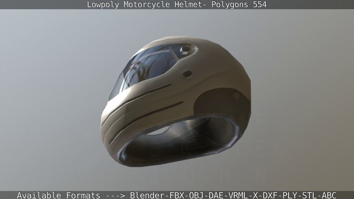 Motorcycle Helmet Low-poly 3D model_37