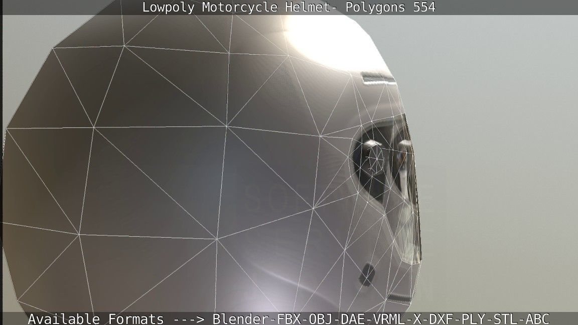 Motorcycle Helmet Low-poly 3D model_119