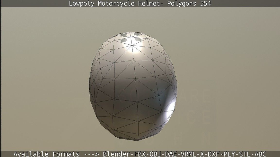 Motorcycle Helmet Low-poly 3D model_92