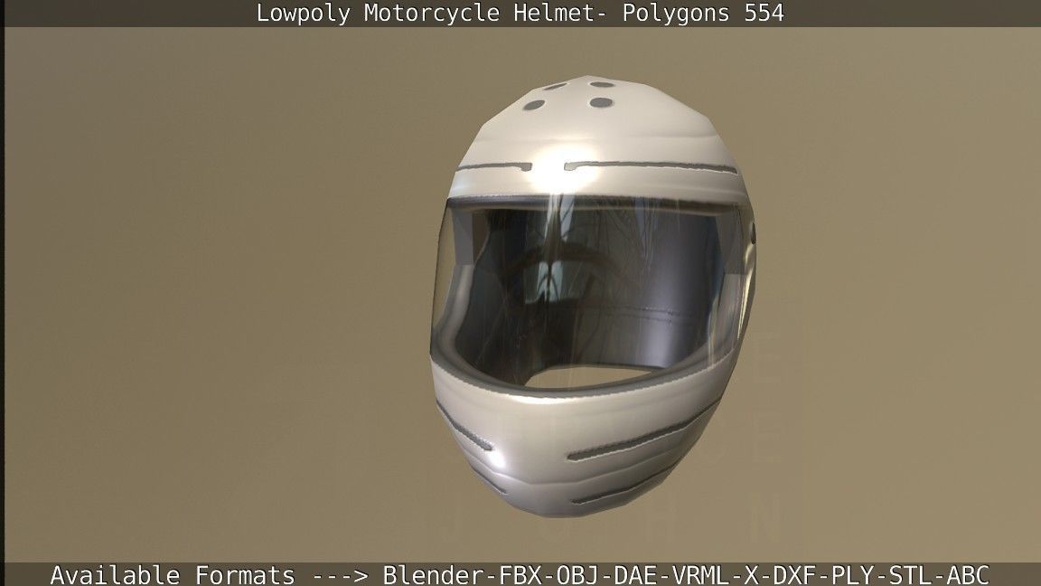 Motorcycle Helmet Low-poly 3D model_134