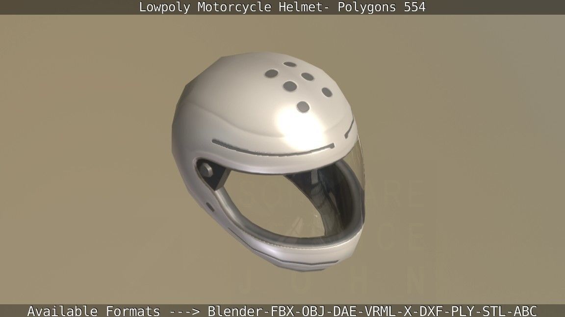 Motorcycle Helmet Low-poly 3D model_13