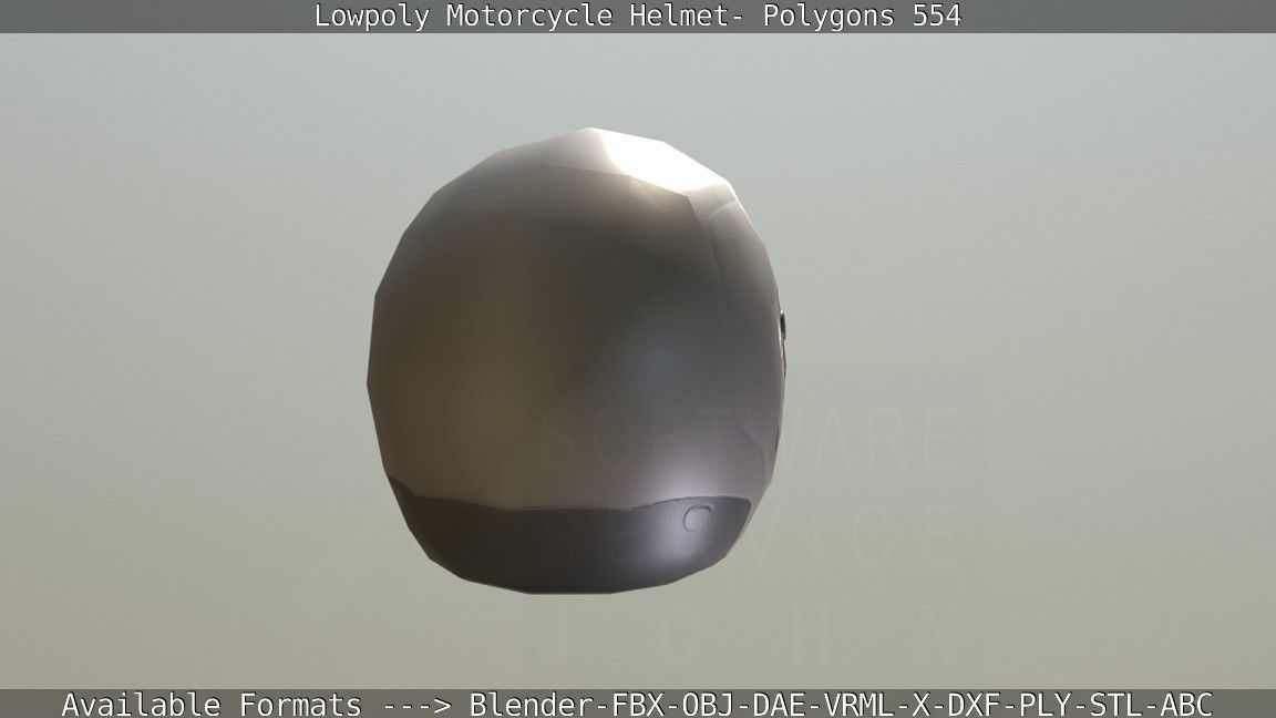 Motorcycle Helmet Low-poly 3D model_59