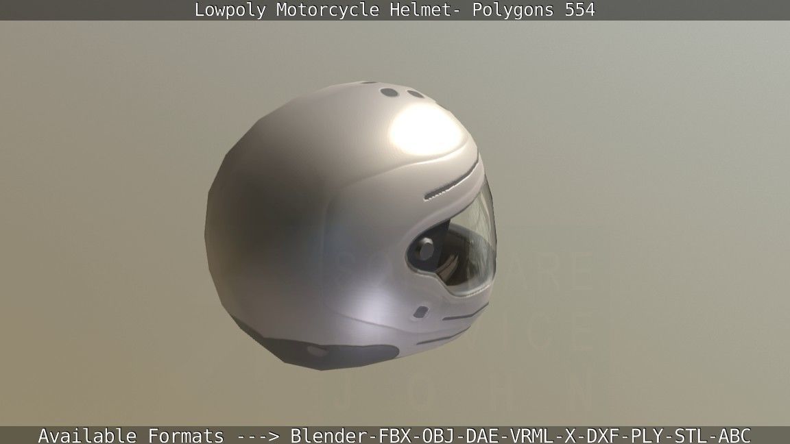 Motorcycle Helmet Low-poly 3D model_14