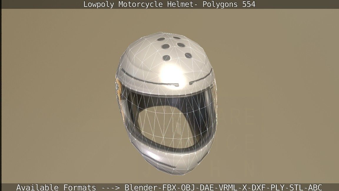 Motorcycle Helmet Low-poly 3D model_109
