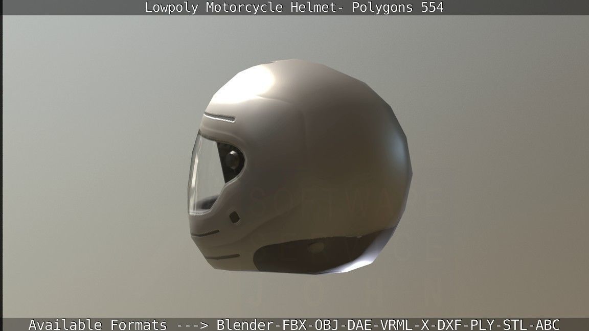 Motorcycle Helmet Low-poly 3D model_65