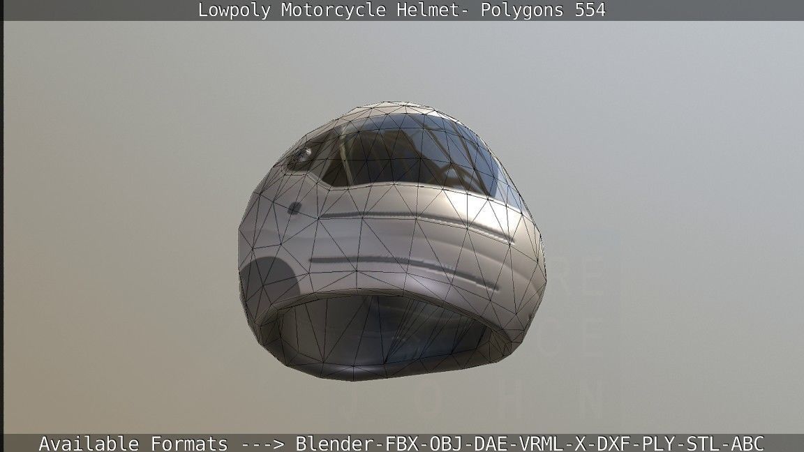 Motorcycle Helmet Low-poly 3D model_79