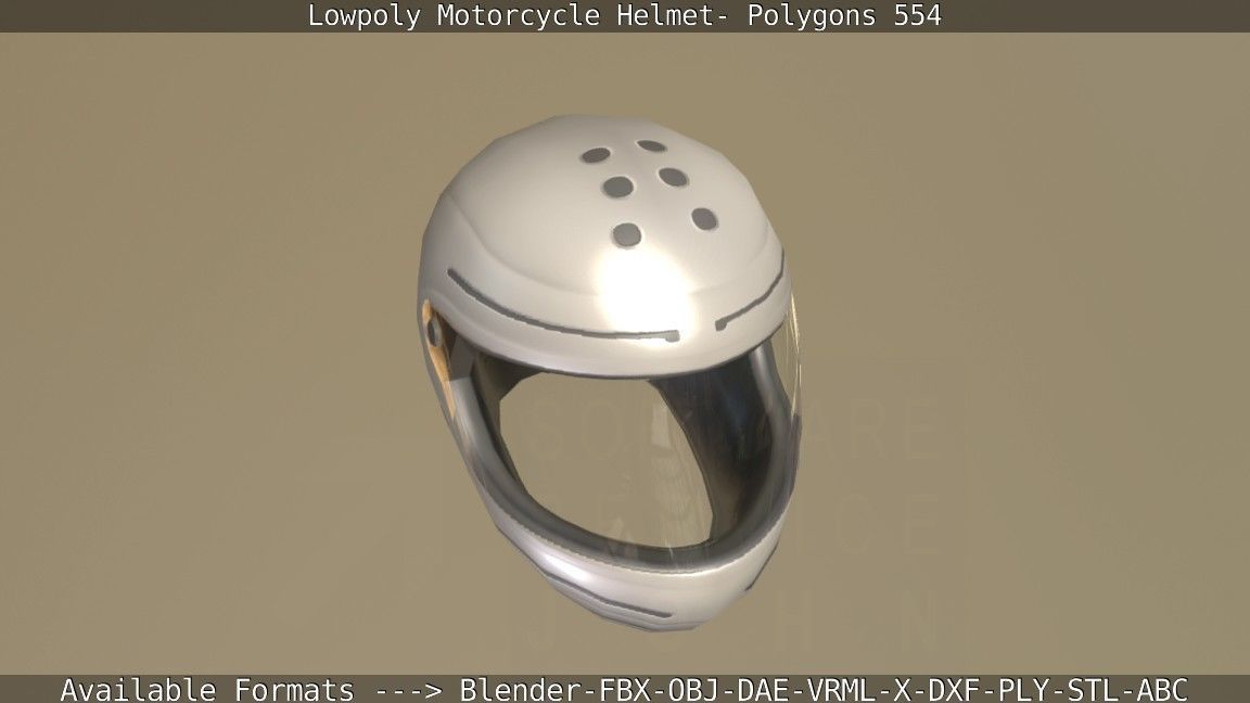 Motorcycle Helmet Low-poly 3D model_12