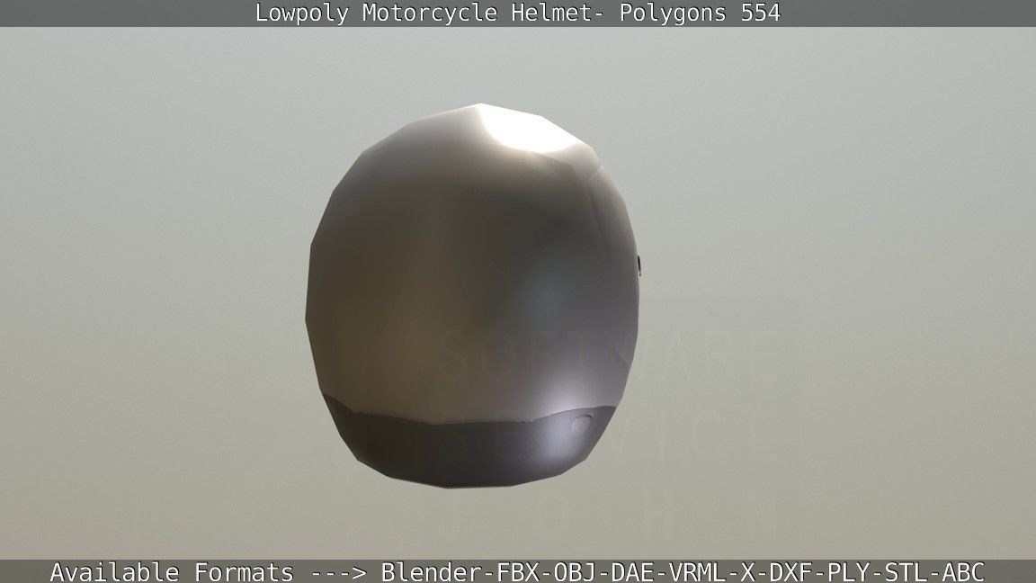 Motorcycle Helmet Low-poly 3D model_55