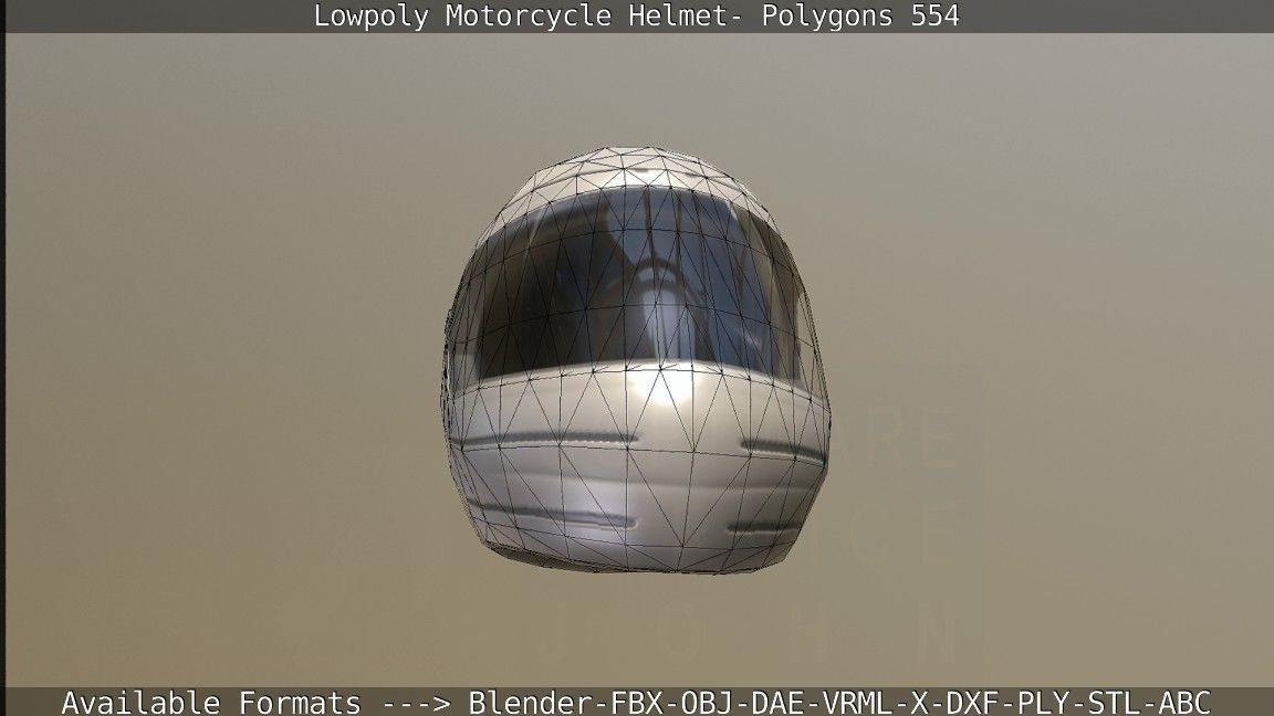 Motorcycle Helmet Low-poly 3D model_77