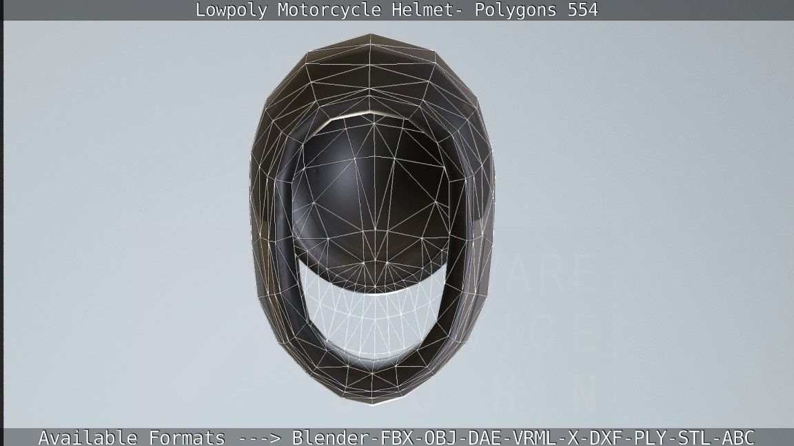 Motorcycle Helmet Low-poly 3D model_103
