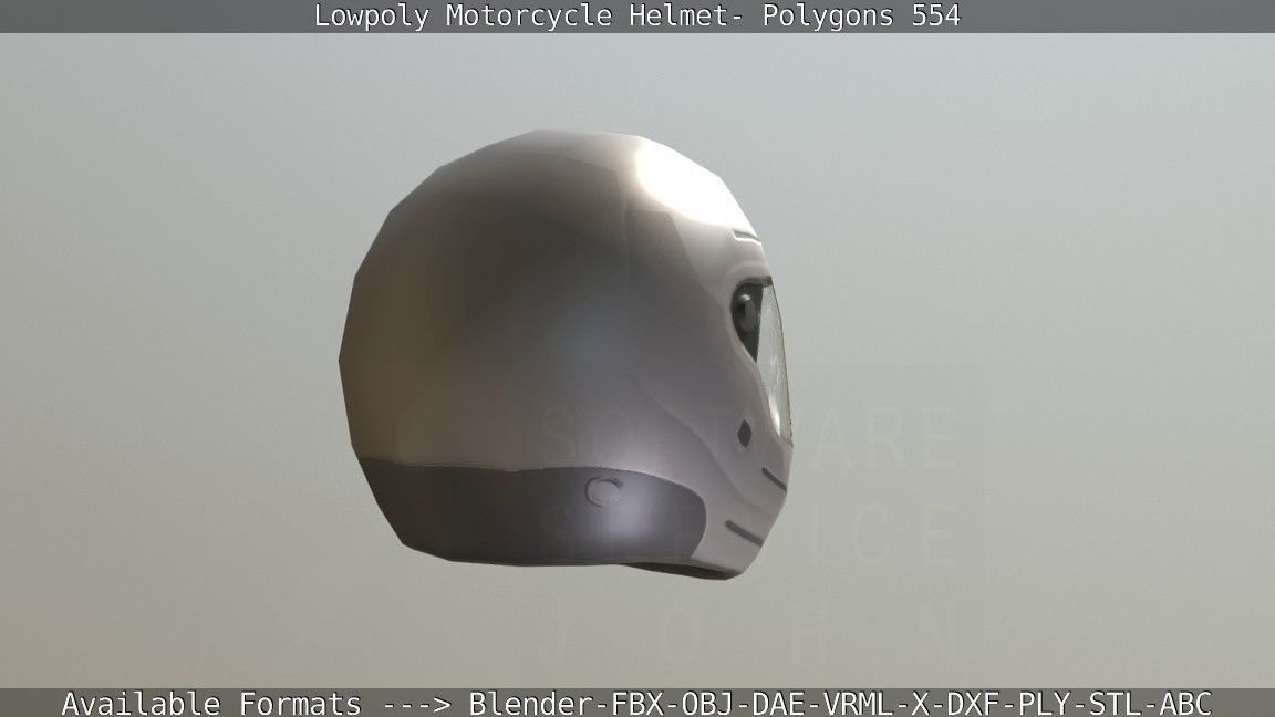 Motorcycle Helmet Low-poly 3D model_61