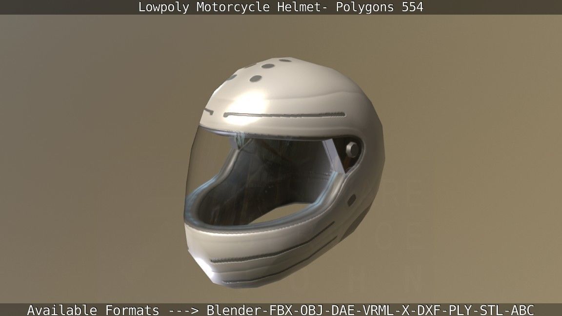 Motorcycle Helmet Low-poly 3D model_20