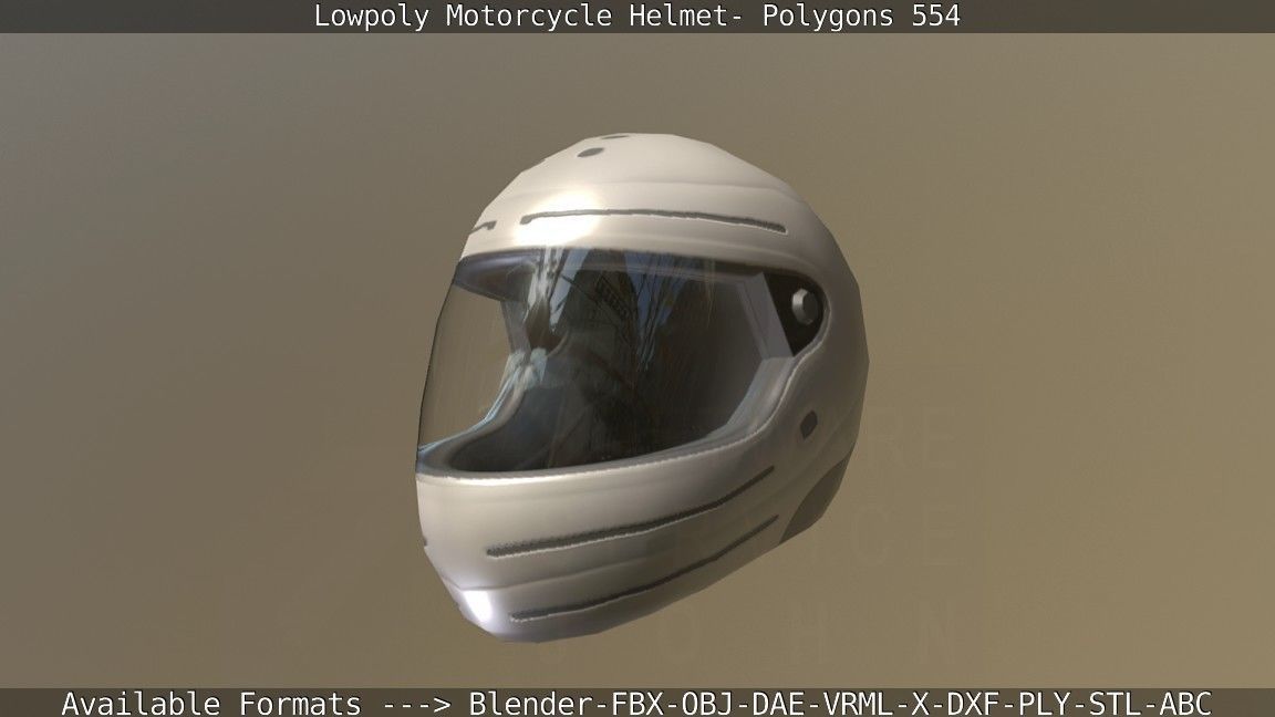 Motorcycle Helmet Low-poly 3D model_41